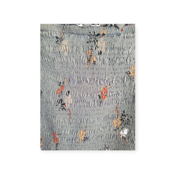 Madewell Romantic Aloha Floral Blue Smocked Flutter-Sleeve Top  size S - Picture 7 of 14